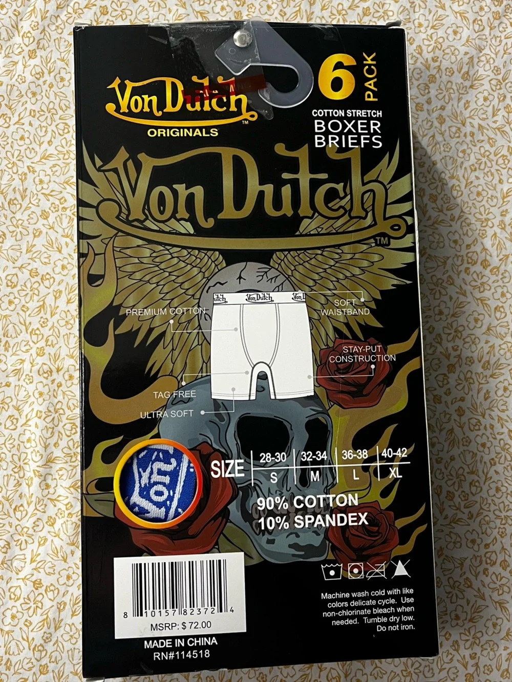 VON DUTCH Originals 6 Pack Boxer Briefs XL Cotton Stretch